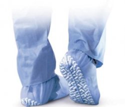 Nonskid Spunbond Polypropylene Shoe Covers, Blue, Large By Medline Industries