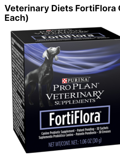 Veterinary Diets FortiFlora Canine Probiotic Supplement, 180 Packets (6 bxX30)