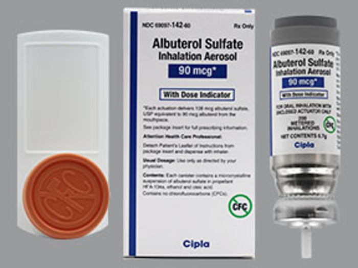 Rx Item-Albuterol Sulfate 90mcg Inhaler Generic Proair By Cipla  Pharma