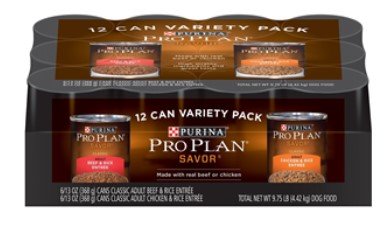 Pro Plan Savor Adult Classic Entrée for Dogs Variety Pack, 13 oz By Purina