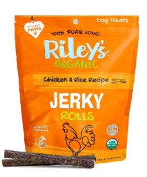 Chicken & Rice Jerky Rolls By Riley's Organics