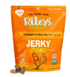 Organic Chicken & Rice Jerky Jibbs Dog Treats By Riley's Organics