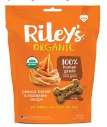 Riley's Organic Dog Treats, Peanut Butter and Molasses Recipe, Small Bone, 5oz
