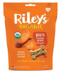 Riley’s Organic Dog Treats, Sweet Potato Recipe, Large Bone, 5oz By Riley's Or
