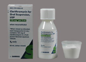 Clarithromycin for Oral Suspension 25mg/mL, 50mL By Sand oz 