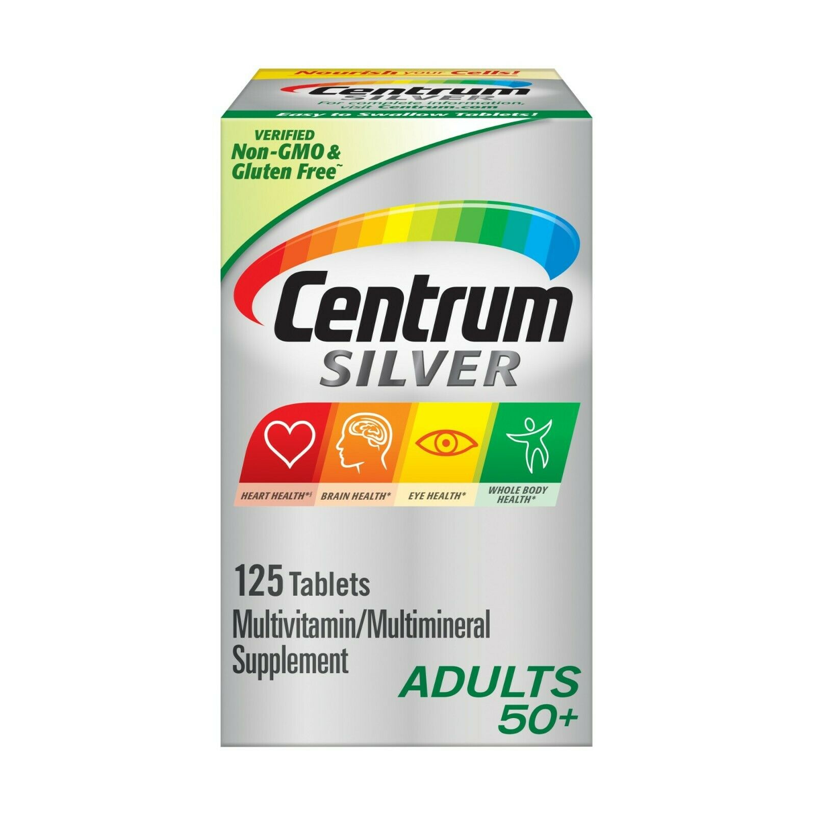 Case of 12-Centrum Silver  Multivitamins Adult 50+TAB 125 CT BY GLAXO