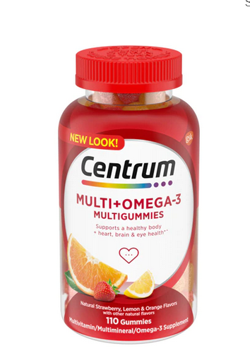 Case of 12-Centrum Multi Gummy Health Omega-3 110CT  By Glaxo