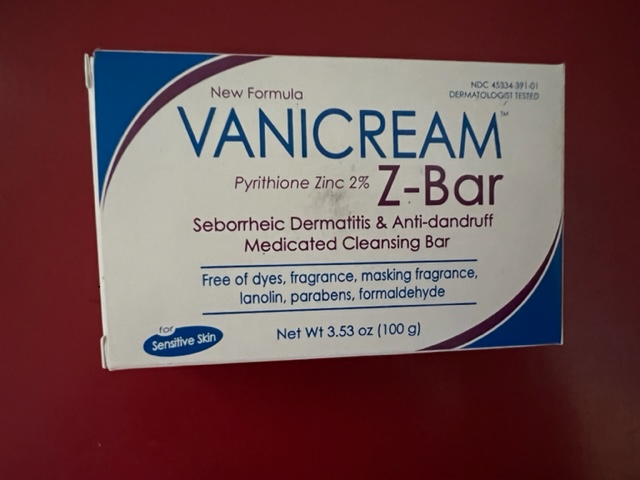 Vanicream Zbar 2% Pyrthn Clns Bar 3.53 oz By Pharmaceutical Spec USA 