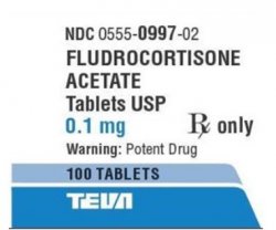 Fludrocortisone Acetate Tablets 0.1mg, 100 Count By Teva Pharmaceuticals