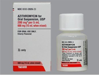 Azithromycin Oral Suspension 200mg/5mL, 15mL By Teva Pharmaceuticals