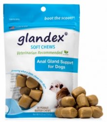 Glandex Anal Gland Support for Dogs, Peanut Butter Flavor, 30 Soft Chews