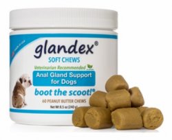 Glandex Anal Gland Support for Dogs, Peanut Butter Flavor, 60 Soft Chews