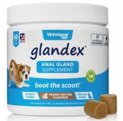 Glandex Anal Gland Support for Dogs, Pork Liver Flavor, 60 Soft Che By Vetnique 