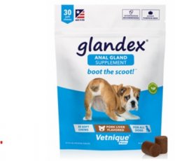 Glandex Anal Gland Support for Dogs, Pork Liver Flavor, 30 Soft Chews  By Vetniq