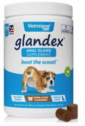 Glandex Anal Gland Support for Dogs, Pork Liver Flavor, 120 Soft Chews By Vetniq