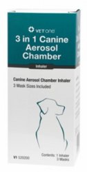 3 in 1 Canine Aerosol Chamber Inhaler with Masks By Vet One 
