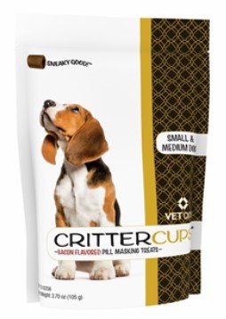 CritterCups Pill Masking Treats for Small and Medium Dogs, Bacon Flavor, 3.7oz