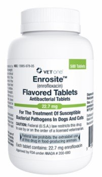 Enrosite (Enrofloxacin) 22.7mg Flavored Tablets, Antibacterial, 500 Count