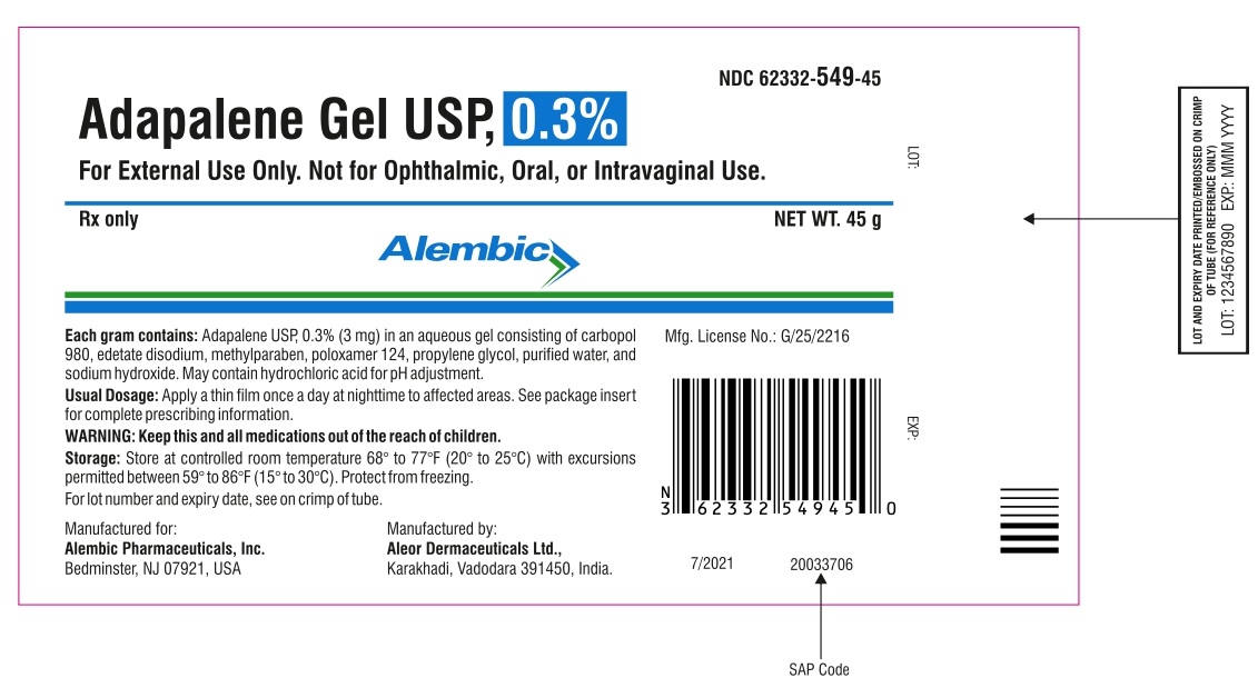 Rx Item-Adapalene Gel 0.3% 45 GM Gen Differin Pump by Alembic Pharma USA 