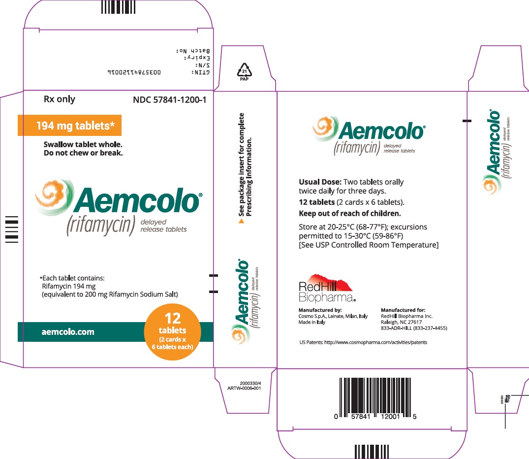 Rx Item-Aemcolo Rifamycin 194 Mg Tab 12 By Redhill Biopharma USA. 