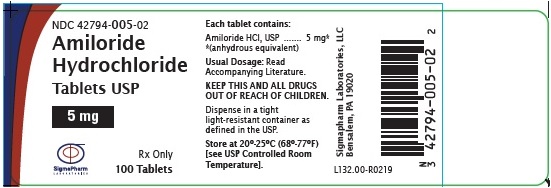 Rx Item-Amiloride Hcl 5 Mg Tab 100 By Sigmapharm Laboratories USA Gen Norvasc