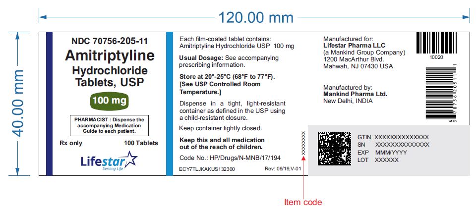 Rx Item-Amitriptyline 100 Mg Tab 100 By Lifestar Pharma USA 
