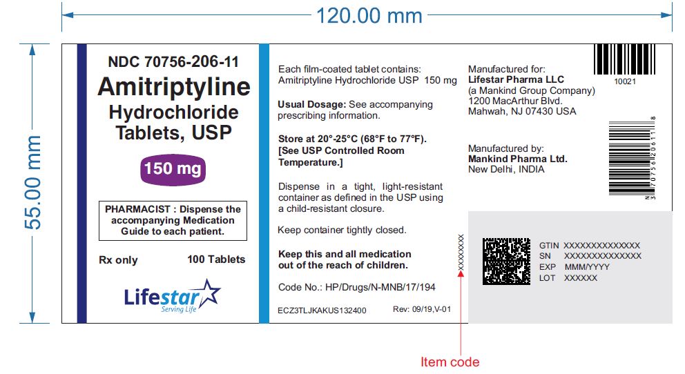 Rx Item-Amitriptyline 150 Mg Tab 100 By Lifestar Pharma USA 