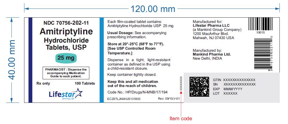 Rx Item-Amitriptyline 25 Mg Tab 100 By Lifestar Pharma USA 