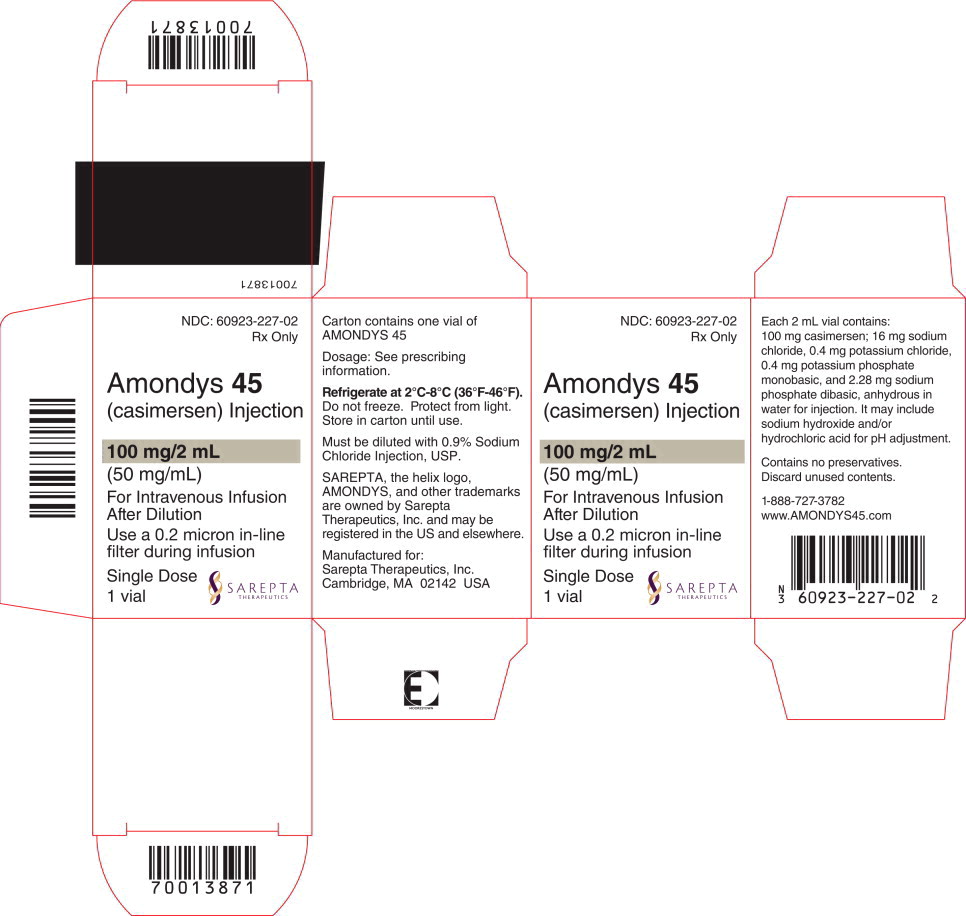 Rx Item-Amondys 45 casimersen 100 Mg/2Ml Sdv 2 By Sarepta Therapeutics USA. 