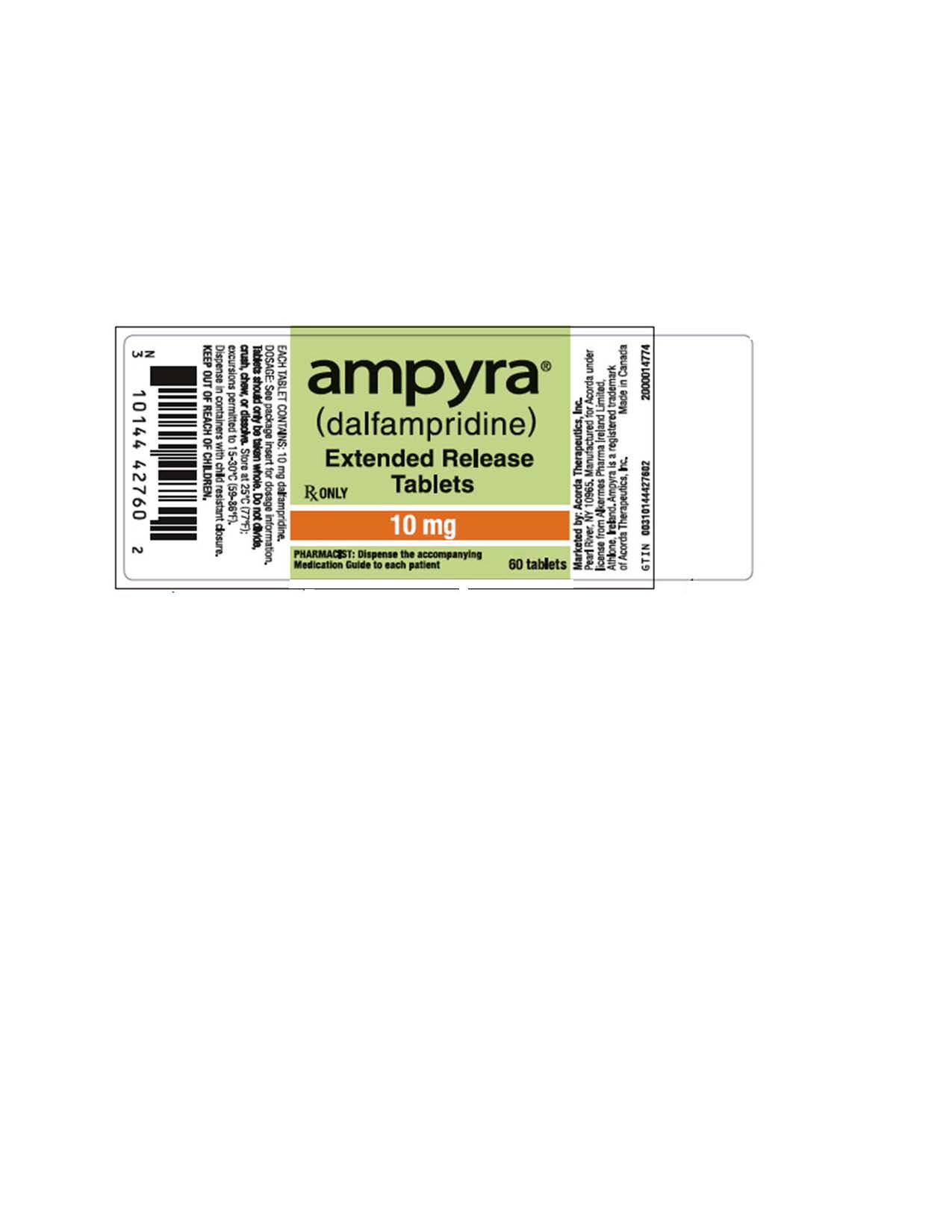 Rx Item-Ampyra 10 Mg Tab 60 By Acorda Therapeutics USA