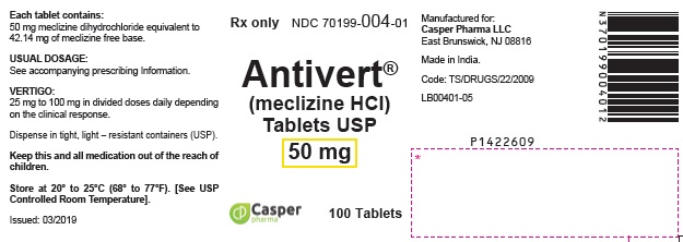 Rx Item-Antivert 50 Mg Meclizine HCL Tab 100 By Casper Pharma USA 