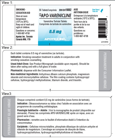 Rx Item-Apo-Varenicline 0.5 Mg Tab 56 By Apotex Corp Gen Chantix 