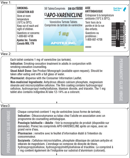 Rx Item-Apo-Varenicli 1 Mg Tab 56 By Apotex Corp Gen Chantix 
