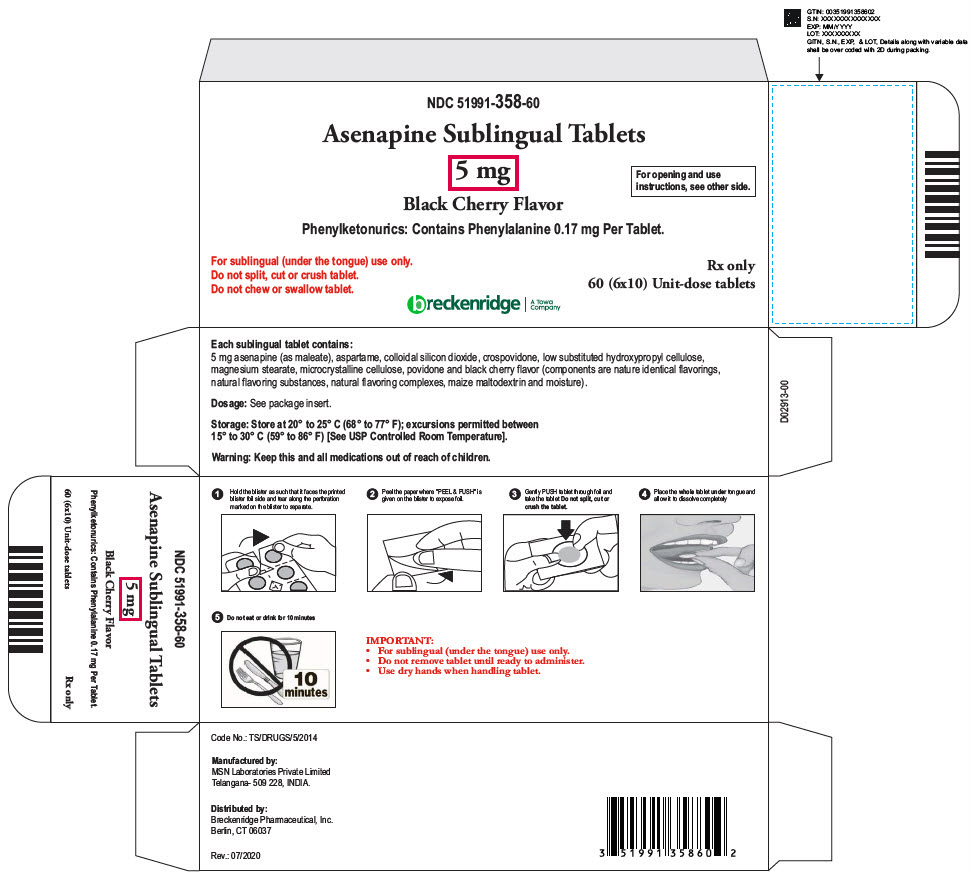 Rx Item-Asenapine 5 Mg Tab 60 By Breckenridge Pharm/Rx Gen Saphris 