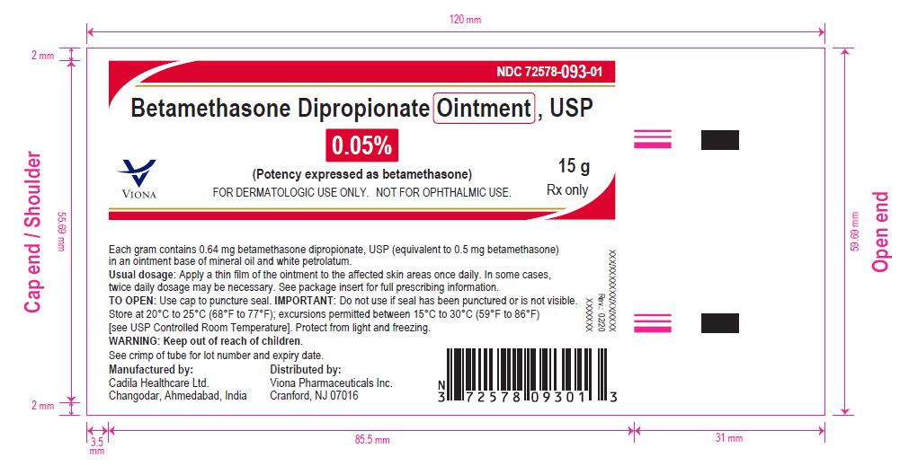 Rx Item-Betemethasone Dipropionate 0.05% Ont 15 By Viona Pharma Gen Diprosone 
