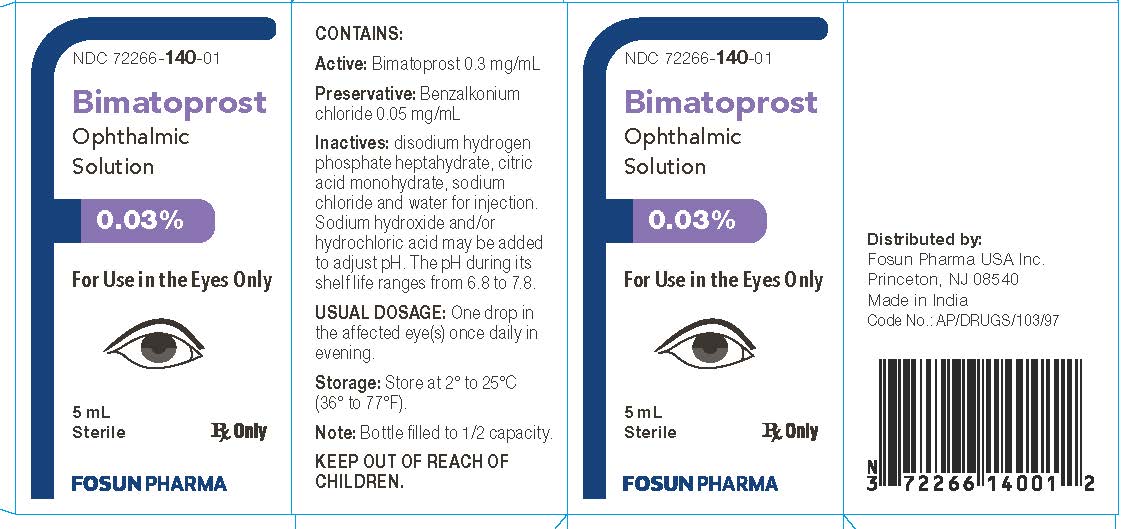 Rx Item-Bimatoprost Opthalmic 0.03% Drp 5ml By Fosun Pharma USA Gen Lumigan 