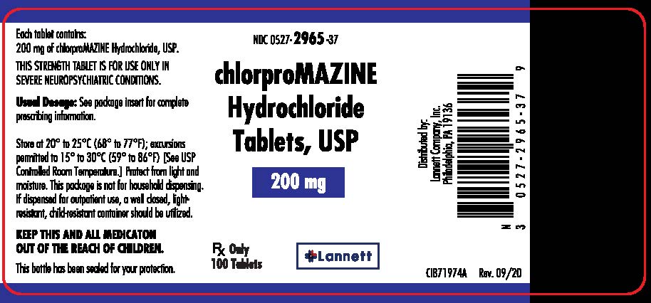 Rx Item-Chlorideorpromazin 200 Mg Tab 100 By Lannett Co USA Gen Thorazine