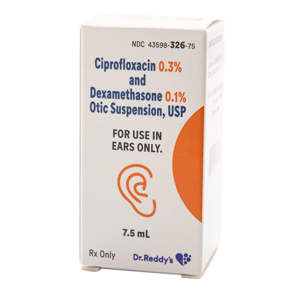 Rx Item-Ciprofloxacin-Dexamethasone Otic Dorps 7.5ml  By Dr. Reddys Ciprodex Gen