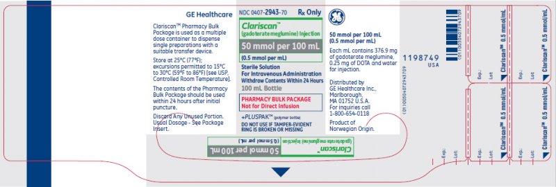 Rx Item-Clariscan 5MMOL 10X100 ML Single Dose Vial by GE Healthcare Pharma USA 