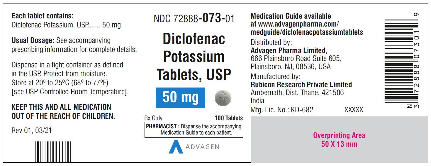 Rx Item-Diclofenac 50 Mg Tab 100 By Advagen Pharma Ltd Gen Cataflam
