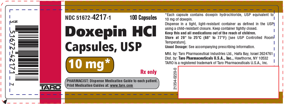 Rx Item-Doxepin Hcl 10 Mg Cap 100 By Taro Pharmaceuticals Gen Sinequan