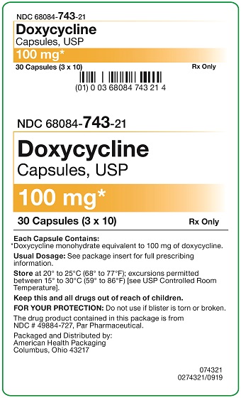 Rx Item-Doxycycline Monohydrae Ahp 100 Mg Cap 30 By AHP UD 