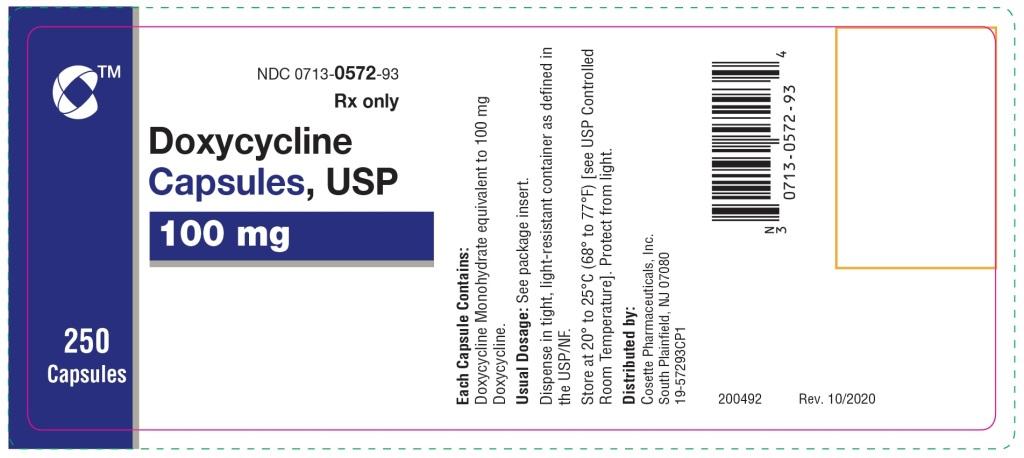 Rx Item-Doxycycline Monohydrate 100 Mg Cap 250 By Cosette Pharmaceuticals USA 