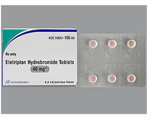 Rx Item-Eletriptan 40 Mg Tab 6 By Aurobindo Pharma Ltd USA Gen Relpax 
