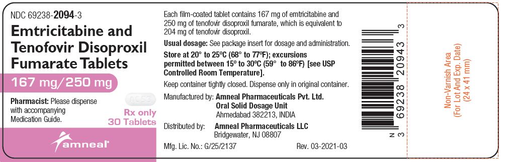 Rx Item-Rx Item-Emtricitabine-Tenofovir 167-250 Mg Tab 30 By Amneal Pharmaceutic