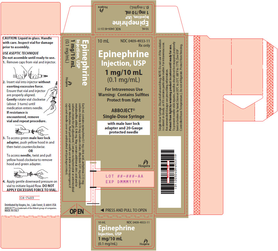 Rx Item-Epinephrine 0.1 Mg/Ml Syg 10X10 By Pfizer Pharm/Inj 