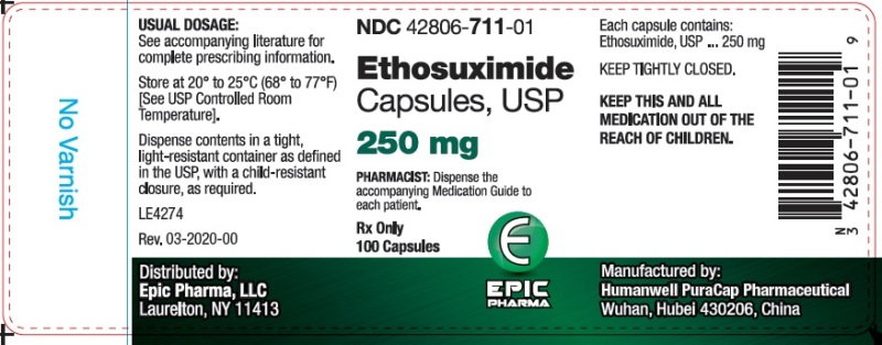 Rx Item-Ethosuximide 250 Mg Cap 100 By Epic Pharma USA Gen Zarontin