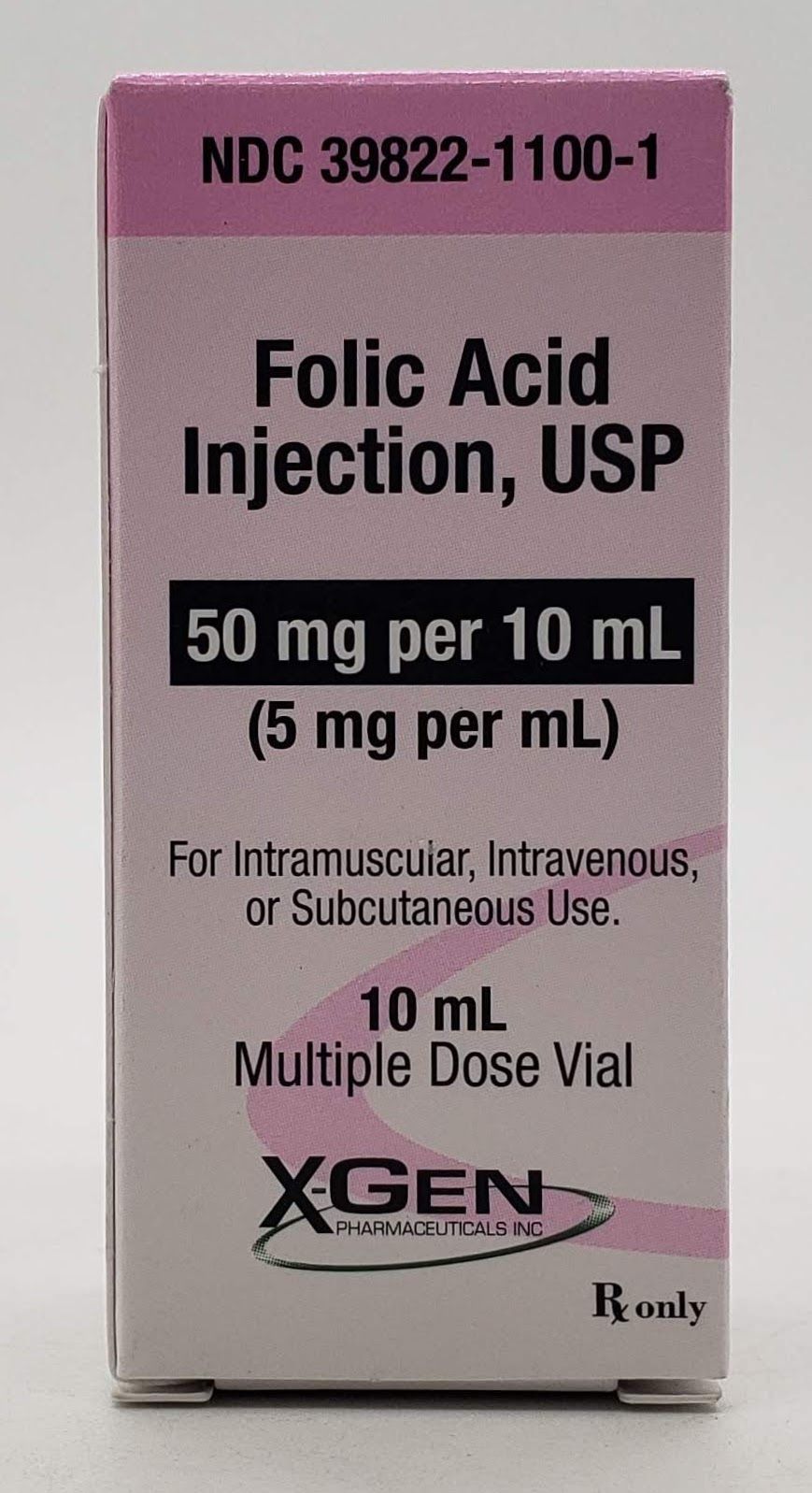 Rx Item-Folic Acid 5MG/ML 10 ML Vial by X-Gen Pharmaceuticals
