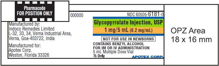 Rx Item-GlycopyrrolatE 0.2 Mg/Ml Vl 25X5 By Apotex Corp Gen Robinul