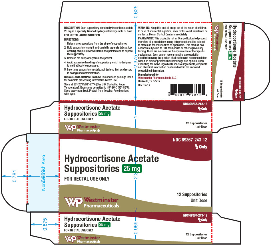 Rx Item-Hydrocortisone 25 Mg Sup 24 By Westminster Pharma gen Anucort HC UD